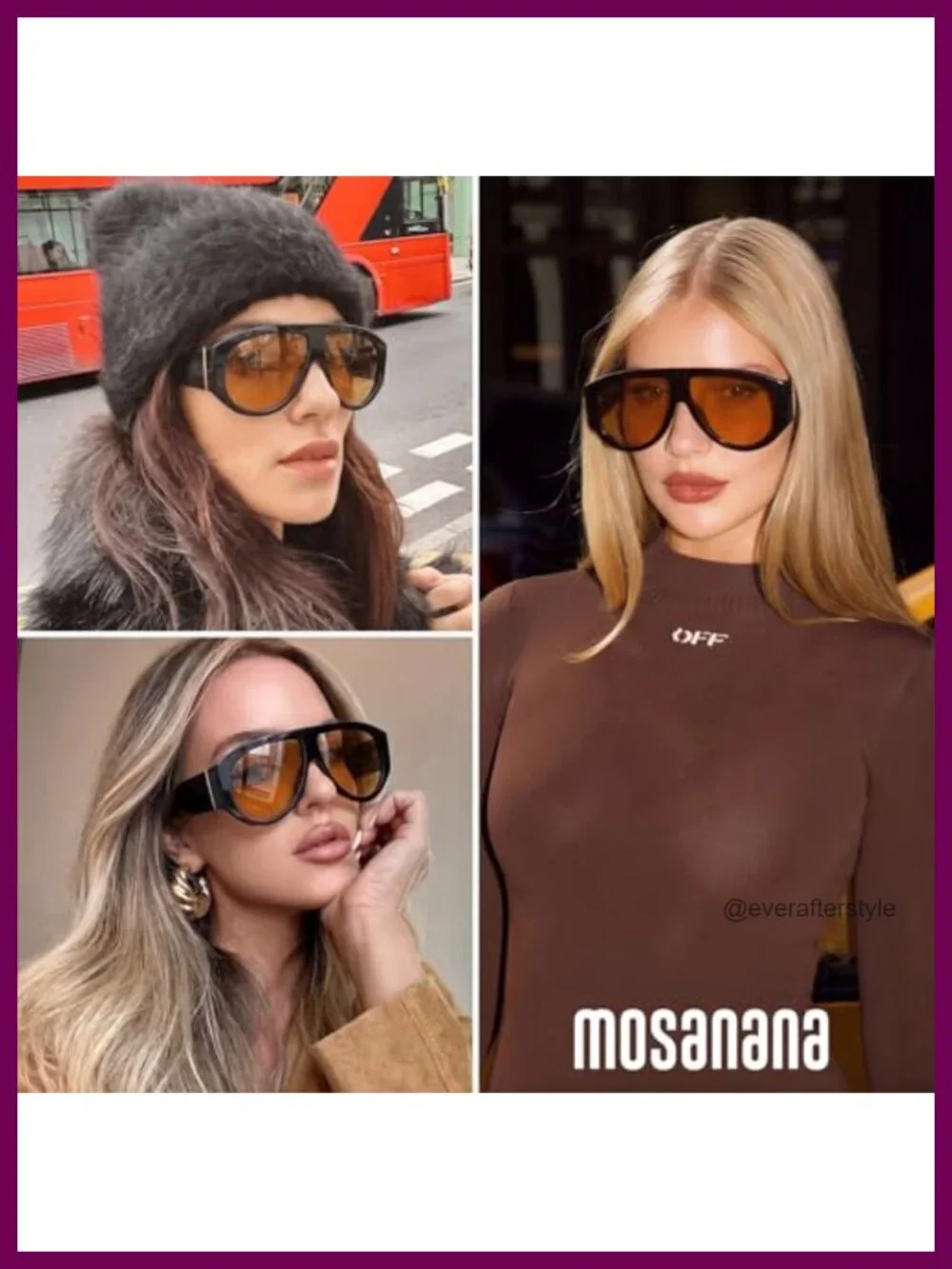 Oversized Retro Aviator Sunglasses Women UV400 Protection Chunky Plastic Frame